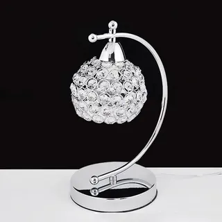 Mengjay Nordic Kristall Tischlampe, Dekorative Nachttischlampe, E27 Sockel Dekorative Nachtlampe, Tischleuchten für Wohnzimmer, Schlafzimmer, Esszimmer (Sliver)