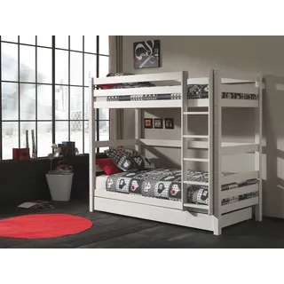 Vipack Etagenbett Pino 90 x 200 cm inkl. Bettschublade weiß
