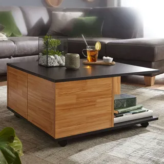 FineBuy Couchtisch 70x70cm Wohnzimmertisch Sofatisch Tisch mit 2 Schubladen