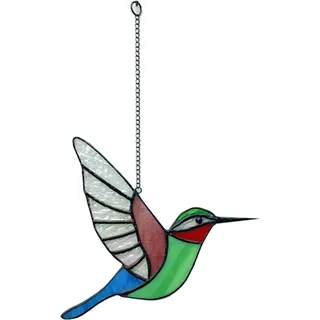 Hängende Glasdekoration „kolibri-zoo“, Personalisiertes Muttertagsgeschenk, Farbenfrohe Glaskunst
