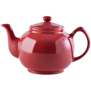 Price & Kensington, 10 Tassen Teekanne, Steingut, rot, glänzend