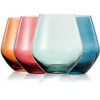 Farbiges Pastell-Weinglas-Set, große 473 ml Gläser, einzigartiger italienischer Stil, hoher Stiellos für Weiß- und Rotwein, Geschenk zum Muttertag, farbiger Becher, schöne Glaswaren (ohne Stiel)