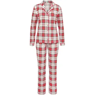 Schlafanzug LASCANA Gr. 44/46, rot (weiß, kariert) Damen Homewear-Sets Pyjamas