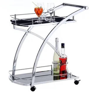 Idimex Servierwagen, Schwarz, Glas, Mode, 66x73x46 cm, Esszimmer, Servierwagen