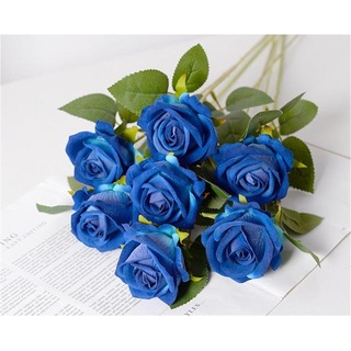Kunstblumenstrauß Rose Künstliche Blume,Valentinstag Geschenk Hochzeit Dekoration Blume, Rouemi, 7Stück blau