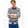 Gestreifter Relaxed Fit Blau L