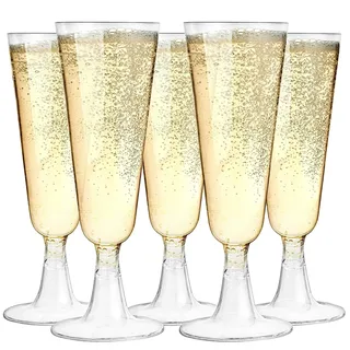 MATANA 48 Premium Elegante Sektgläser Plastik, 150ml - Mehrweg Cocktailgläser, Champagner Gläser aus Kunststoff, Sektflöten, Proseccogläser für Hochzeiten, Geburtstage, Partys