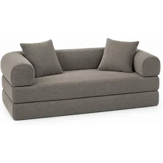 Anwick Schlafsofa Cord 195 cm – Boneless Couch ohne Montage | Weicher Cordbezug, hochdichter Schaum, Sofa & Gästebett für 2-3 Personen, vakuumverpackt, 48-72 Std. zur Entfaltung