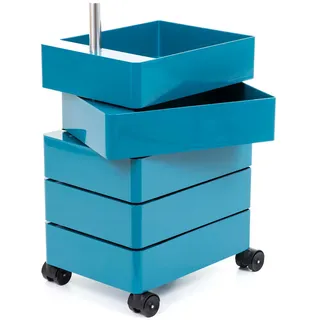 Magis 360° Rollcontainer mit 5 Fächer, blau