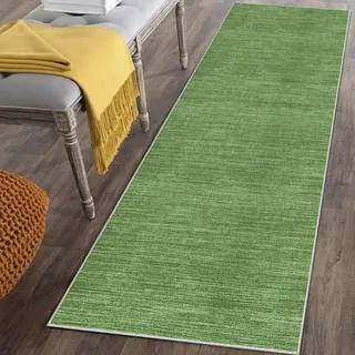 Läufer Teppich für Flur Lang Rutschfest 50 x 300 cm Grün Küchenläufer Teppich Läufer für Küche Waschbar Teppichläufer Flur Teppich Küchenteppich Schmutzfangmatte für Eingang Wohnzimmer Schlafzimmer