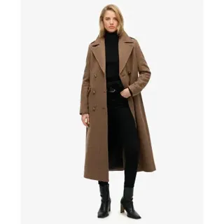 Superdry für Damen. W5011889A Brauner Zweireiher aus Wollmischung (M), Lässig, Wolle, Klassisch