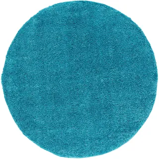 Pergamon Hochflor Langflor Teppich Aloha Türkis 120cm Rund