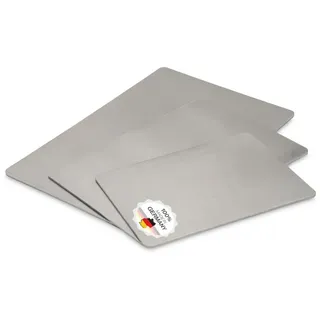 Feuerfest 123 GmbH Schneidebrett Schneidebretter aus Edelstahl im 3er Set, Edelstahl, Ideal geeignet für Fleisch, Fisch & Gemüse, auch als Knetbrett