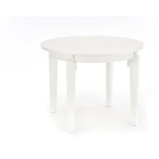 Design Esstisch HAS-111 Massivholz ausziehbar Tisch Echtholzfurnier - Weiß