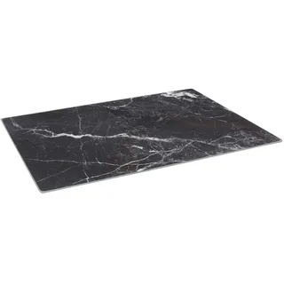 Harbour Housewares Glas Schneidebrett Schwarz Marmor 40 x 30 cm Küchenbrett | Stilvolles Glas Schneidebrett in schwarzer Marmoroptik, gehärtet, hitzebeständig, hygienisch & kratzfest für moderne Küchen