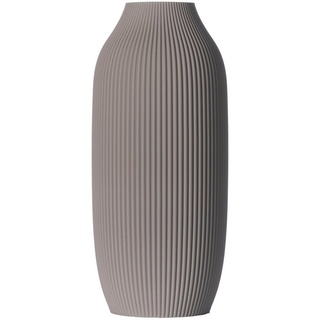 3D Vase Dekovase Stella L 30cm Nachhaltige Deko Vase Pampasgras Trockenblumen Bodenvase, modernes Design grau