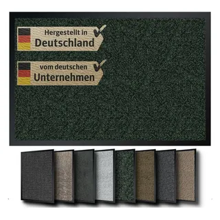 EMPA® Hochwertige Fußmatte, Made in Germany, 40x60cm, Moosgrün, für Innen & Außen, robust - waschbar - umweltfreundlich, flach & wasserdicht,