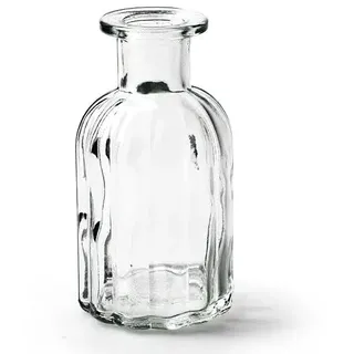 12 x Vasen aus Glas in geriffelter Optik - Glasvasen - 10,5 cm Ø 5,5 cm