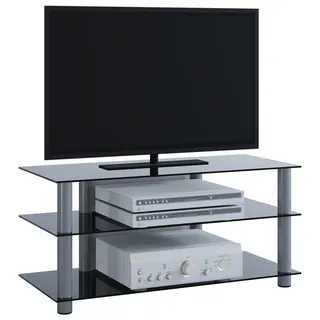 VCM Netasa TV-Rack silber/Schwarzglas