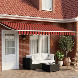 vidaXL Gelenkarmmarkise 5 x 3 m braun/orange
