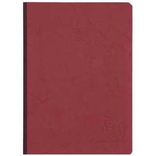 Clairefontaine 795432C Notizbuch, genäht, Rückseite aus Leinen, Rot, A5, 14,8 x 21 cm, 192 Seiten, DOT, helles Papier, Weiß, 90 g, glänzend, Ledermaserung – Kollektion Age Bag