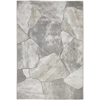 Novel Webteppich, Grau, Textil, Steinoptik, rechteckig, 80x150 cm, ISO 9001, Bsci, Oeko-Tex® Standard 100, Made in Turkey, für Fußbodenheizung geeignet, in verschiedenen Größen erhältlich, pflegeleicht, Teppiche & Böden, Teppiche, Moderne Teppiche