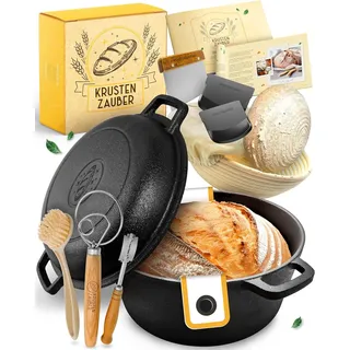 Gusseisen Topf Brot Backen XXL Set - Brotbackform mit Zubehör - Perfektes