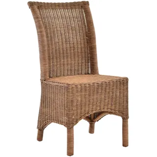 Rattan Esszimmerstuhl hohe Rückenlehne Rattanstuhl Korbstuhl (Vintage Braun)
