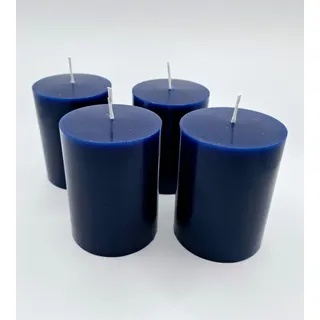 meytrade Adventskerze Kerzen 4er Set Farbe wählbar blau, rot, lavendel, türkis, rosa, sand (4 Stück), ca. 33 Std. Brenndauer blau