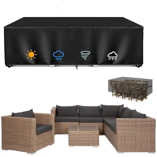 Abdeckung Gartentisch Wasserdicht 200x100x80cm Palettenmöbel Abdeckung Gartenstuhl Abdeckung Wasserdicht Abdeckplane Gartenmöbel Anti-Uv Multi Größe Schwarz Robust Schutzhülle Für Gartenmöbel