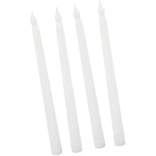 Akozon 4 Stück LED, Sicher, Umweltfreundlich, Warmes Licht, Elektrische Stabkerze, Weiße Kerzen, Rauchfrei, Flammenlos (WHITE)
