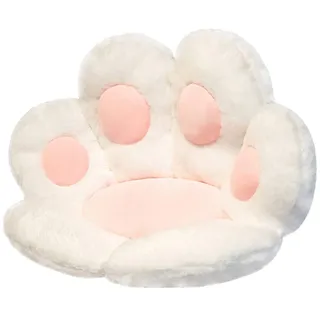Kissen, Kissen für Katzenpfoten, niedliches Sitzkissen für Stuhl, Sofa, Faultiere, Außendekoration, warmer Boden, Kissen, warm, hautfreundlich (60 x 60 cm, weiß)