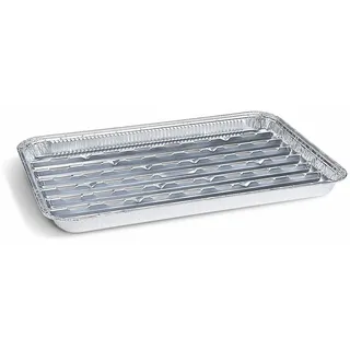 VEPATIM 100x Alu-Grillpfannen Grillschalen BBQ 34.4 x 22.4cm mehrfach verwendbar