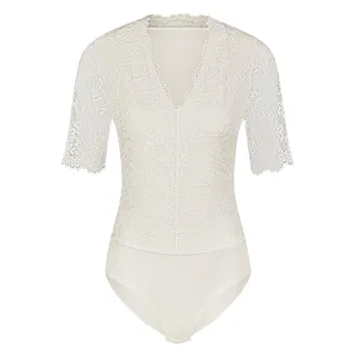 Nina von C. Halbarm Spitzenbody Hanna mit V-Ausschnitt 83580326 (Champagner, 34) - 34
