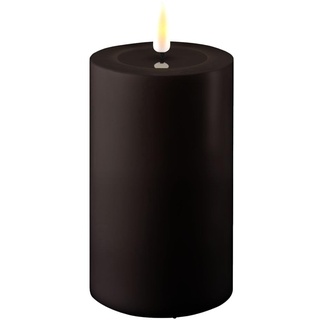 ReWu LED Kerze Deluxe Homeart, Outdoor LED Kerze (Kunststoff – Kein Echtwachs) mit realistischer Flamme, warmweißes Licht, Hitzebeständig für den Aussenbereich– (Schwarz)