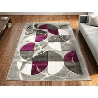 AKCILA Amelia Teppiche Wohnzimmer Grau | Lila 140x190 cm| Area Rugs | Teppiche Gegend Rechteckig | Teppich Schlafzimmer |Tepich Waschbarer |Teppich groß | Bedroom Carpets | Rug The Carpet Living Room
