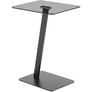 Carryhome Beistelltisch, Grau, Schwarz, Metall, Glas, rechteckig, Flachrohr, 30x55x40 cm, Wohnzimmer, Wohnzimmertische, Beistelltische, Beistelltische Metall