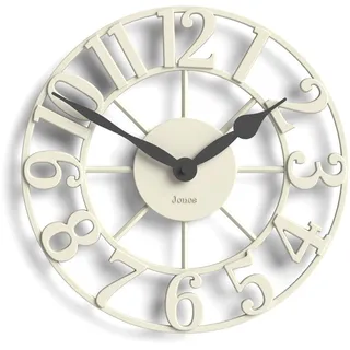 JONES CLOCKS® Lighthouse Wanduhr | Skulpturale Skelettuhr | Creme | Elegante erhabene Formziffern | Dekoratives Design für Küche, Wohnzimmer oder Schlafzimmer