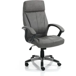 Wink Design Sylvan Grey Bürostuhl, Metall, altgrau, Schwarz, H111/121 x 64 x 63 cm