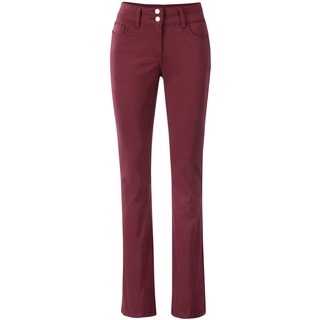 Bootcut-Jeans INSPIRATIONEN Gr. 24, Kurzgrößen, rot (burgund) Damen Jeans Bootcut