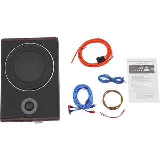 WEIGR Aktiv Subwoofer für Auto 600W Autoradio Ultradünner 12V Auto KFZ Untersitz Subwoofer mit eingebautem Verstärker, Audio Subwoofer für Auto/LKW, 135.8x102.4x26.8mm, Schwarz