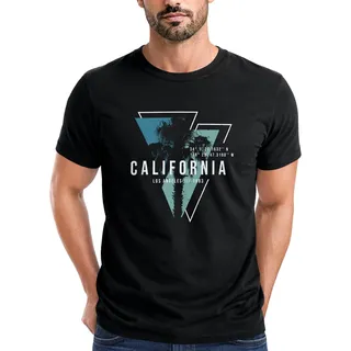 Neverless® Herren T-Shirt California Los Angeles Surfing Motiv Sommer Fashion USA Streetstyle Print Aufdruck - L