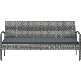 vidaXL Gartensofa 3-Sitzer Loungesofa grau