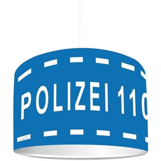 STIKKIPIX Lampenschirm KL62, Kinderzimmer Lampenschirm "POLIZEI", kinderleicht eine blaue Polizei Lampe erstellen, als Steh- oder Hängeleuchte/Deckenlampe, perfekt für Jungen und Mädchen blau