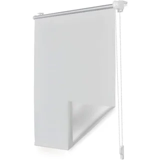 ROOMY Thermo-Rollo Klemmfix ohne Bohren Verdunkelungsrollo mit Montageschiene Hitzeschutzrollo Sichtschutz Weiß, 90 cm x 150 cm (B x L)