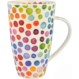 DUNOON Becher Henley Hot Spots 600 ml Bone China Kaffeetasse 15 cm Teetasse 0,6l - Bunt