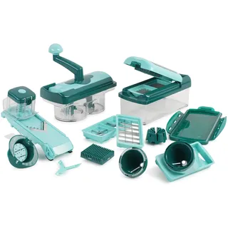Genius A34064 Nicer Dicer Fusion Smart 23tlg Gemüseschneider blau - Spiralschneider zum Gemüse schneiden mit Twist, Slicer, Julietti aus TV-Werbung
