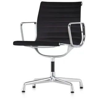 Vitra Besucherstuhl Alu-Chair Stoff schwarz, Designer Charles & Ray Eames, 57.5x83x59 cm