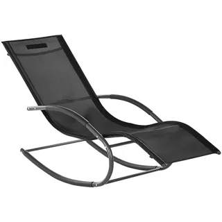 Beliani Carano II Sonnenliege 155 x 60 x 90 cm Schwarz