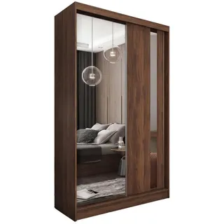 masseno Schwebetürenschrank Grazia 120 x 216 x 61 cm Nussbaum
